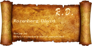 Rozenberg Dávid névjegykártya